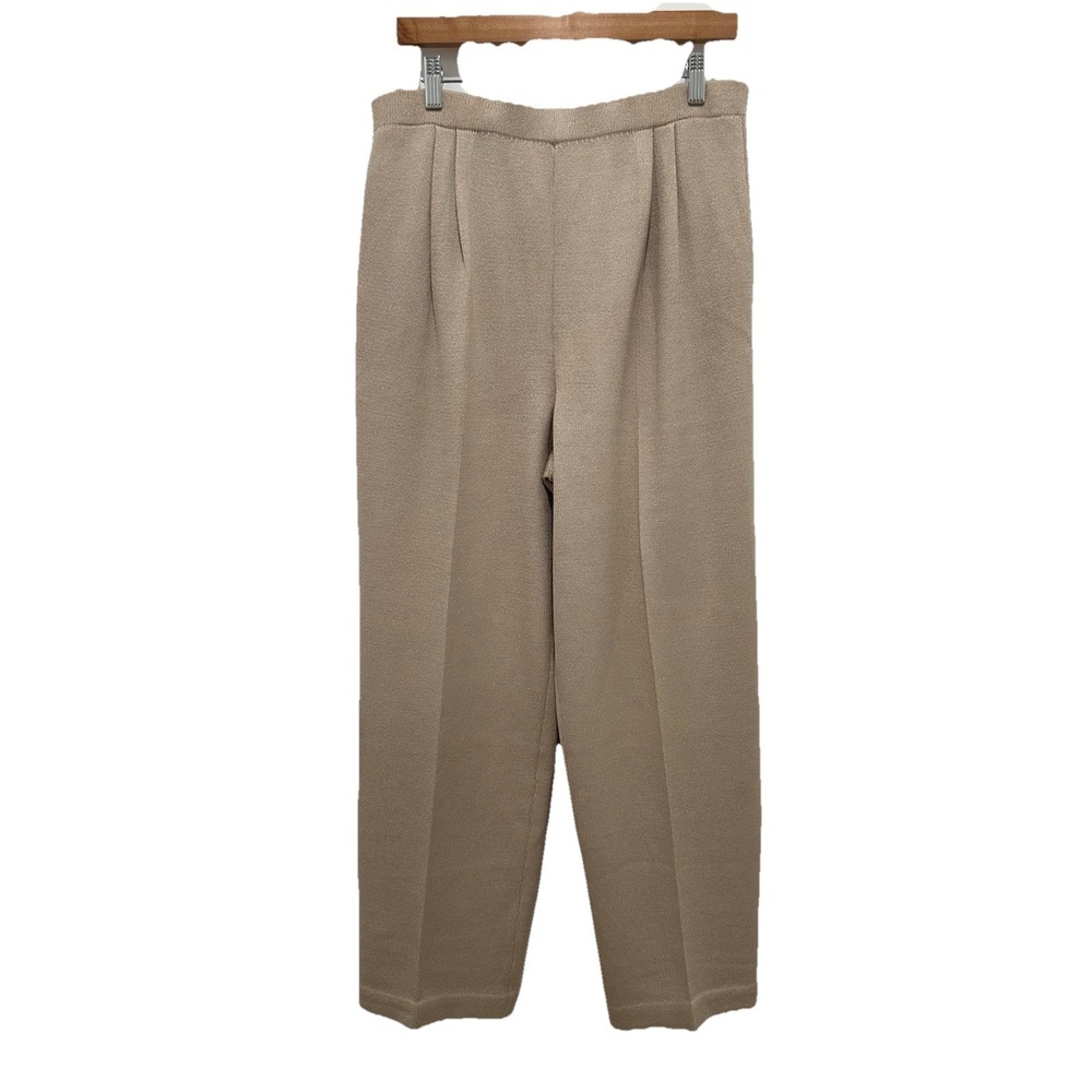 St. John Marie Gray Pants Santana Knit Beige Pants Size 14